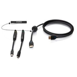 C2G 10ft (3m) 4K HDMI Premium Kabel en Dongle Adapter Ring met Kleurgecodeerde Mini DisplayPort™ en USB-C