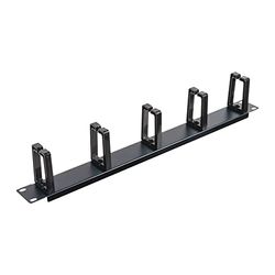 Aiten Data Cable Organizer for Cabinets Rack 1U Plastic with 5 Rings, 44.5 mm High