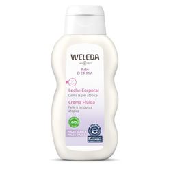 Weleda Leite corporal de malva branca, hidrata intensamente a pele desbotada, acalma a comichão, com pensamento selvagem e malva branca, pele hipersensível e atópica vegana, 200 ml