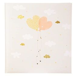 goldbuch 08386 Album Photo de Mariage Motif cœur Ballooning Hearts Turnowsky avec 60 Pages Blanches et intercalaires en Cristal Motif cœurs et Ballons Impression d'art avec gaufrage doré et Relief