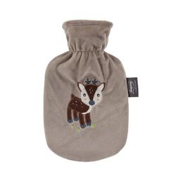 Fashy Resi Hot Water Bottle with Fleece Cover Deer 0.8 L Beige
