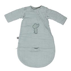 Nattou babysovsäck för höst och vinter av 100% bomull (muslin), avtagbara ärmar, Tog 2, ca 70 cm, Luna och Axel, grön