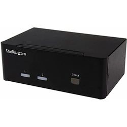 StarTech.com Switch Commutatore a 2 Porte, Kvm USB 2.0 a Doppio VGA con Hub USB a 2 Porte e 3.5 Mm Audio