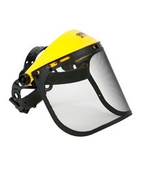 Oregon Viseira de segurança com malha metálica protetora, proteção facial ajustável, liga de aço e policarbonato, preto, amarelo
