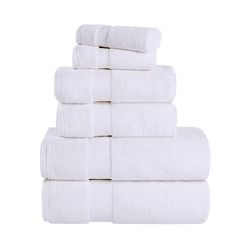 Överlägsen kollektion supermjuk och absorberande badlakanset, bomull, svart, set med 2 Modern 6 Piece Towel Set Vitt