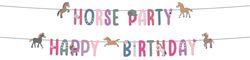 Folat 27505 häst födelsedag dekoration rosa – bokstavsgirlang set – Happy Horse – 1,5 meter – hästparty dekoration