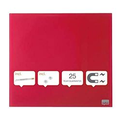 Nobo Lavagna Magnetica da Parete Quadrata, in Vetro, con Pennarello e Magneti Inclusi, Cancellabile a secco e Senza cornice, Montaggio a Parete Nascosto, 300 mm x 300 mm - Rosso