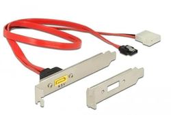 DeLOCK 0.6m, SATA 7p + Molex 2 p/SATA 8p cavo SATA 0,6 m Nero, Rosso, Argento