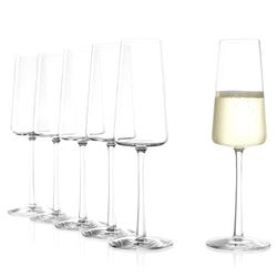 Stölzle Lausitz Copas de champanhe Power Set de 6, 240 ml, elegantes de cristal para Prosecco e Cava, alta qualidade alemã, lavável e resistente a impactos