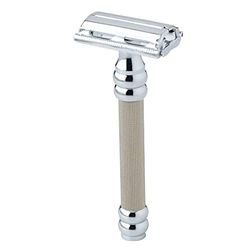 Pearl Rasoio di Sicurezza SBF-11, Classico, Ottone, Uomini, Unisex Adulti, Argento