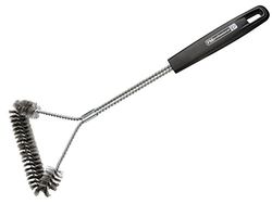 FM Professional escova cerdas fio Bbq 45 cm, arame, aço inoxidável, polipropileno, cor preta e inoxidável. 1 unidade.
