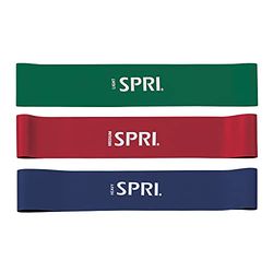 SPRI Mini Loop Bands Kit, Set van 3 - Lichte, Middelgrote, Zware Weerstandsbanden voor Onderlichaam Trainingen, Toning Spieren en Oefening