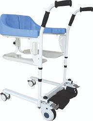 Identités, Fauteuil WC/douche et transfert Moovy, Idéal pour Lit Médicalisé, Assise Souple et Ergonomique, Ouverture d'Asisse 360°, Transfert Sécurisé, Acier Robuste, Poids Max 120 kg