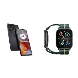 Moto G75 8+256 Charcoal Grey and Moto watch fit, PANTONE Trekking Green