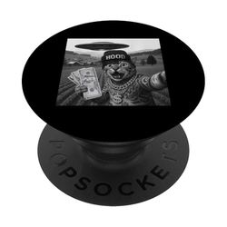 Selfie de gato con ovni alienígena divertido regalo de gato para hombres y niños PopSockets PopGrip Adhesivo