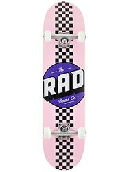 RAD Checker Stripe Skateboard voor volwassenen, uniseks, roze/zwart, 18 cm
