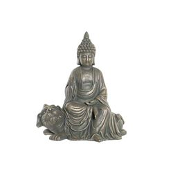 FIGURA FIBRA VIDRIO 38X25X43 BUDA PERRO ENVEJECIDO