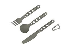 Cubertería metálica Alphaset 3pc Cutlery Set gris anodizado