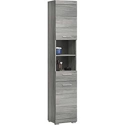 homes&jones Soul bagno, mobile alto, armadio, materiale in legno, argento fumé, 37 x 191 x 31 cm
