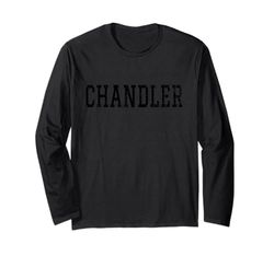 Chandler Vintage Testo Nero Abbigliamento Maglia a Manica