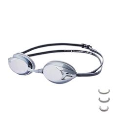 Amazon Basics Lunettes de natation pour adulte, Taille unique, Unisexe, Effet miroir, argenté