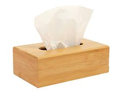 OSCO Bamboo Rectangular Tissue Box | Tissue Holder | Napkin Dispenser | Tissue Cover | Tissues Not Included | H8.5 x W25 x D14 cm