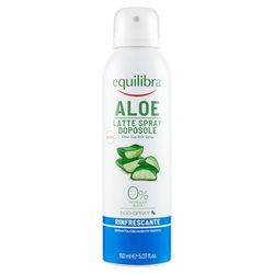 Equilibra Solari, Aloe Latte Spray Doposole, Latte Spray a Base di Aloe Vera, Olio di Cocco, Olio di Argan e Vitamina E, Bisabololo, con Azione Lenitiva, Rinfrescante, Idratante e Nutriente, 150 ml