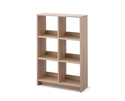 Iris Ohyama, Kubus boekenkast / Open houten plank / Kast met 6 planken , Eenvoudige montage, modulair, kantoor, woonkamer, bibliotheek - Wood Open Shelf - WOS-6 - LichtBruin