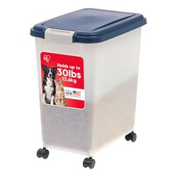 IRIS USA Récipient hermétique pour nourriture pour animaux de compagnie, bleu marine, 30 l