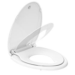 Siège de toilette allongé avec siège d'apprentissage de la propreté intégré, siège de toilette pour tout-petits, siège magnétique pour enfants, fermeture lente et ne se desserre jamais, convient à la
