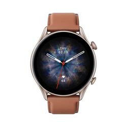 Amazfit GTR 3 Pro, 46 mm, Montre Connectée Homme, GPS, SpO2/Cardiofréquencemètre/Moniteur de Sommeil, 150+ Modes Sportifs, Appels Bluetooth, Alexa, AMOLED Smartwatch Sport(Brun)