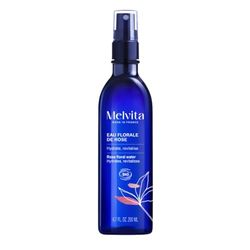 Melvita - Organiczna rewitalizująca woda kwiatowa różana - nawilżający i odświeżający balsam bez zapachu - 100% naturalny, certyfikat organiczny i wegański - butelka 200 ml