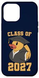 Coque pour iPhone 13 Pro Max Canard en caoutchouc classe de 2027 Senior 2027 année de remise de diplôme senior