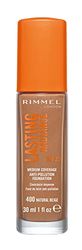Rimmel Durável Radiance Base anti-contaminação, cobertura média, SPF 25, 400 bege natural (Rimmel Wake Me Up Foundation Upgrade)