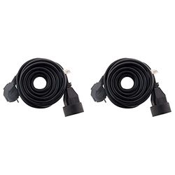 Zenitech Prolongateur 16A 2P+T HO5VV-F 3G1,5mm² Noir 10m & Prolongateur 16A 2P+T HO5VV-F 3G1,5mm² Noir 5m