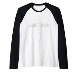 Versículo de la Biblia Cristo es Rey Jesús Fe Cruz antigua cristiana Camiseta Manga Raglan