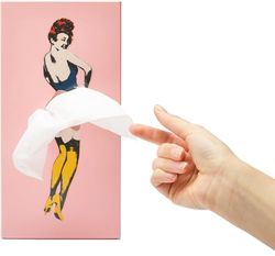Spextrum Boîte à mouchoirs en forme de jupe volante – Charmant porte-mouchoirs vintage Pop Art – Se recoiffe après chaque distribution – Ajoutez une touche décorative à n'importe quelle pièce – Conçue