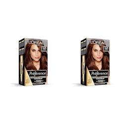 L'Oréal Paris Préférence Coloration Permanente Cheveux, Nuance : Antigua (5.25), Marron Chocolat Glacé (Lot de 2)