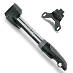 SKS GERMANY INJEX T-ZOOM minipomp (luchtpomp voor alle ventieltypes, T-greep met telescoopfunctie, hogedrukniveau, ventielklemhendel, max. druk: 10 bar/144 psi), zilver