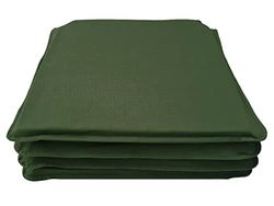 Lemos Home Cuscino per sedia, 4 pezzi, in 100% cotone, collezione Concetto, colore e dimensioni a scelta (set di 4 cuscini per sedia, con imbottitura, 40 x 40 cm, verde oliva)