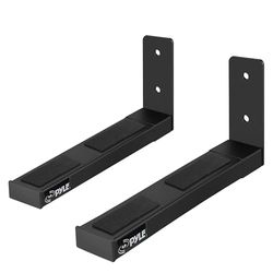 Pyle PSTNDW17 Paire de Supports de Haut-Parleur, Barre de Son, Haut-parleurs Grands ou Petits, Canal Central pour Haut-Parleur, Longueur réglable et Extensible, capacité de 50 kg, Noir