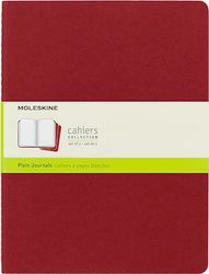 Moleskine CH123 - Set de 3 cuadernos, XL 19 x 25, color rojo