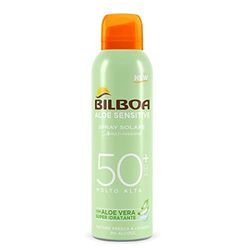 Bilboa, Protezione Solare Corpo Aloe Sensitive BOV SPF50+, Spray Solare Alta per Pelli Sensibili, Formula con Aloe Vera, Protegge e Idrata le Pelli Sensibili, Senza Alcool, Resistente all'Acqua, 150ml