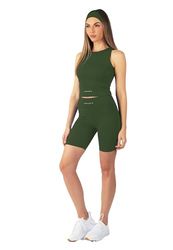Carlheim Women's Serenita Active Collection Shorts 8", Khaki Green, Small