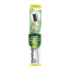 Mentadent Spazzolino P Antibatterico, Spazzolino Medio, con Setole Infuse di Ioni d'Argento, Protezione Antibatterica delle Setole, Manico a Tripla Angolazione e Pulisci-lingua in Gomma