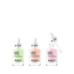 KIKO Milano Smart Glow Drops Booster Visage Effet Lumière 1 Unité + Detox Effet Détoxifiant + Charge Énergisant