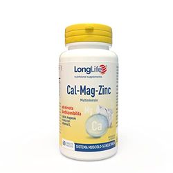 LongLife® Cal-Mag-Zinc | Integratore di calcio, magnesio e zinco, con vitamina D | Alta biodisponibilità | Salute delle ossa e del sistema nervoso | Vegetariano e senza glutine