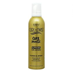 Curl & Twist Supreme Curl Defining Mousse 12.49 fl oz/354 ml – Flaxseed & Coconut Oil Infused Vitamin E Prevents Dryness Restores Vibrancy and Adds Shine to Curls Enhances Definition and Manageability