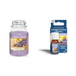 Yankee Candle Scented Candle | Lemon Lavender Large Jar Candle | Long Burning Candles: up to 150 Hours & Ultrasonic Aroma Diffuser Oil | Lemon Lavender Diffuser Refill | 10ml