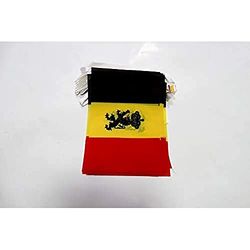 GUIRNALDA 6 metros 20 BANDERAS de BÉLGICA CON LEON 21x15cm - BANDERA BELGA CON ARMAS 15 x 21 cm - BANDERINES - AZ FLAG